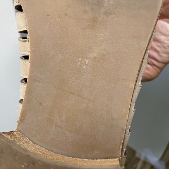 Jeffrey Campbell Leather Tan Cut Out Booties Sz 10 - Picture 7 of 10